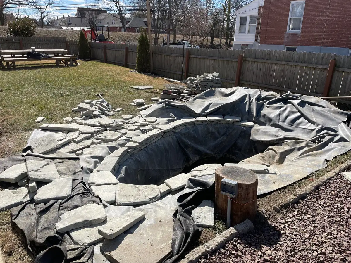 External serviceable pond filtration system installed by Rock Water Ponds