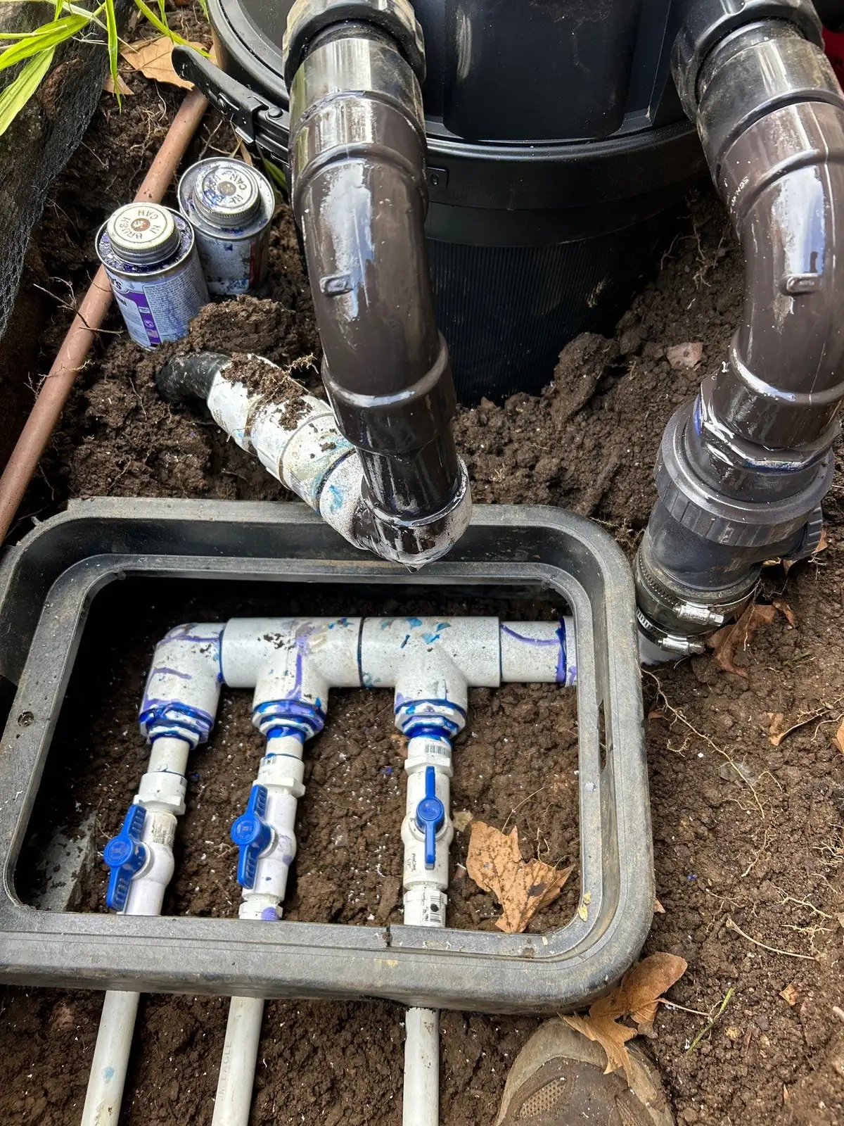 Pond winter shutdown service preparing water feature for freezing temperatures